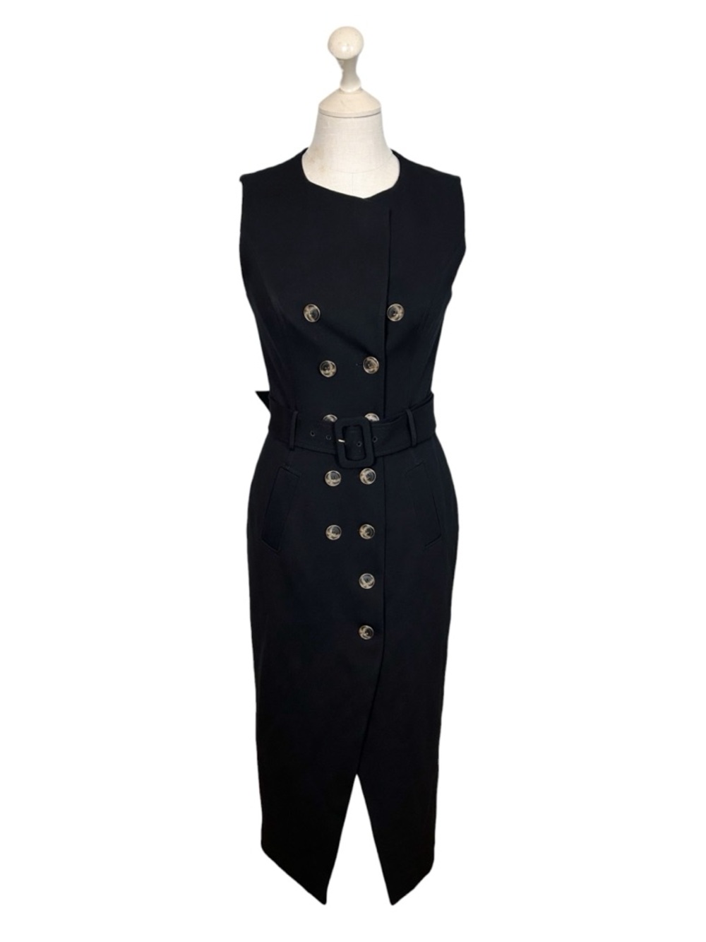 Pearl by Lela Rose Double Breasted Ponte Belted Dress
